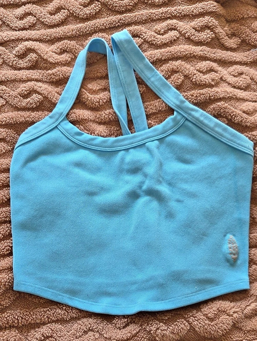 Juicy Couture Blue Ribbed Crop Top Like New